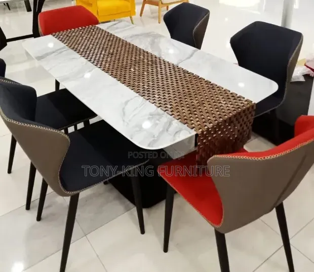 Modern 6-Seater Rectangular Dining Table Set - 1