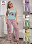Saitun Pyjamas Mara Hannu Mai Zane - 1