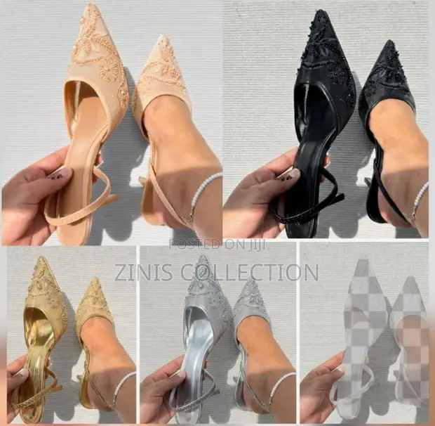 Zara Black and Nude Heeled Sandals - Size 41 - 1