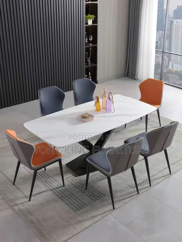 Modern Luxury Marble Dining Set - 6 Seater - 1