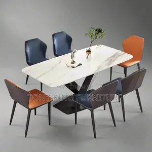 Modern Luxury Marble Dining Set - 6 Seater