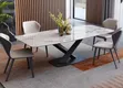 Modern Rectangular White Sintered Stone Dining Table Set - 1