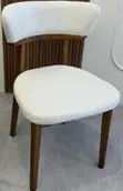 Modern Upholstered Dining Chairs - Curved Back, Wooden Frame - 4
