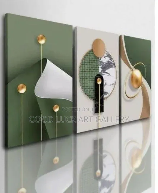 3-Piece Abstract Geometric Canvas Wall Art Set - 1