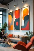 Modern Abstract Geometric 3-Piece Canvas Wall Art - 2