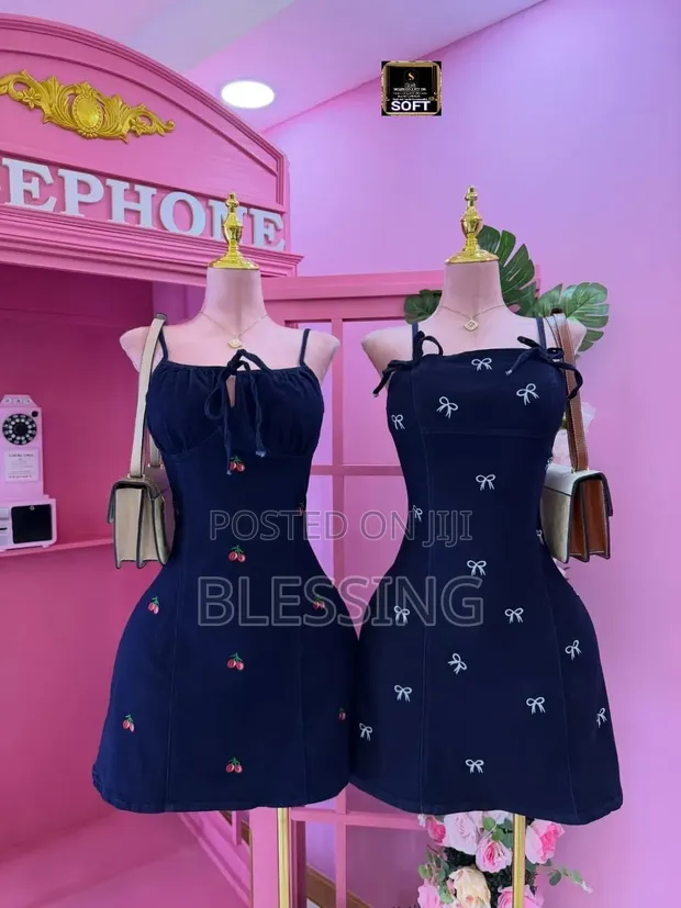 Zara Blue Sleeveless Cotton Sundress - 1