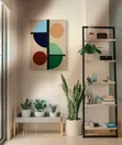 Geometric Art Print - Navy, Blue, Red, Mustard - 3