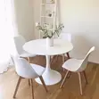 Modern 4-Seater Round Dining Table Set - 2