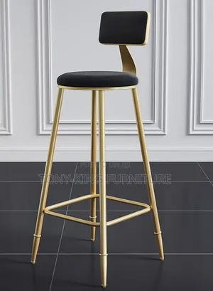 Modern Minimalist Gold Bar Stool Mai Bakar Cushion