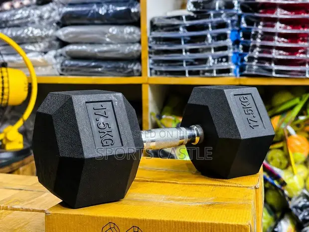 17.5kg Hex Dumbbell Pair (Brand New) - 1
