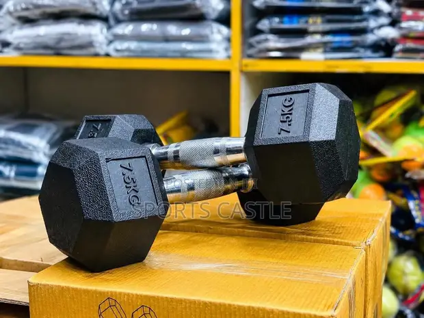 Brand New 7.5KG Hex Dumbbell Pair (2pcs) - 1