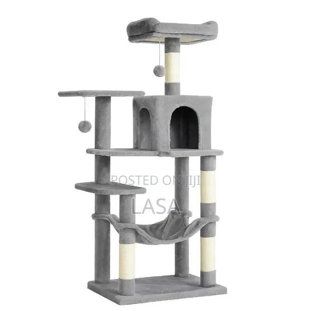 LASA Large Cat Tree Tower with Hammock & Cave - 1