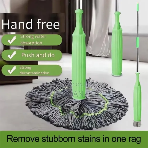 Brand New Green Hand-Free Self-Squeeze Mopping Stick - 1