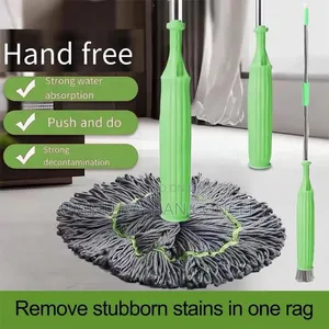 Brand New Green Hand-Free Self-Squeeze Mopping Stick