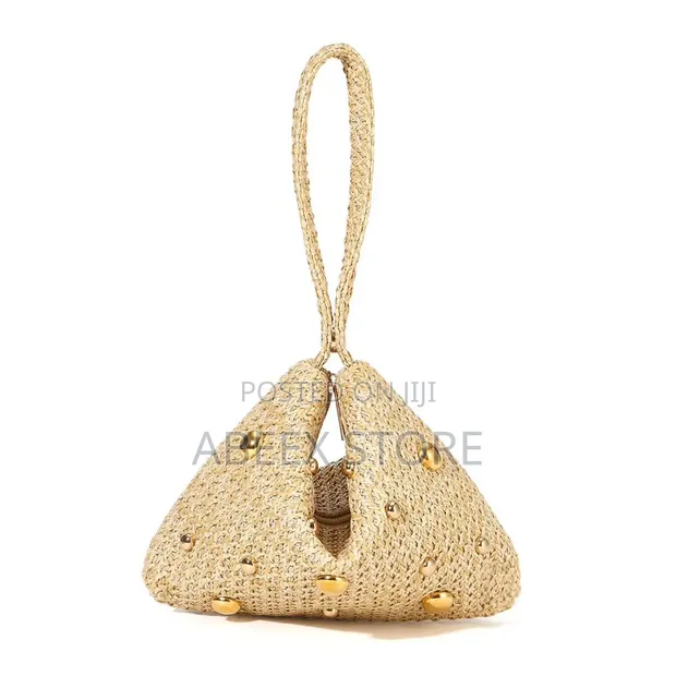 Gold Pearl Woven Purse - 1
