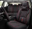Luxury Crown Car Seat Cover - Black/Red Line - 1