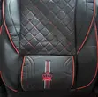 Luxury Crown Car Seat Cover - Black/Red Line - 2