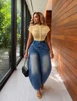 Luxury Statement Deconstructed Layered Barrel Jeans - 2