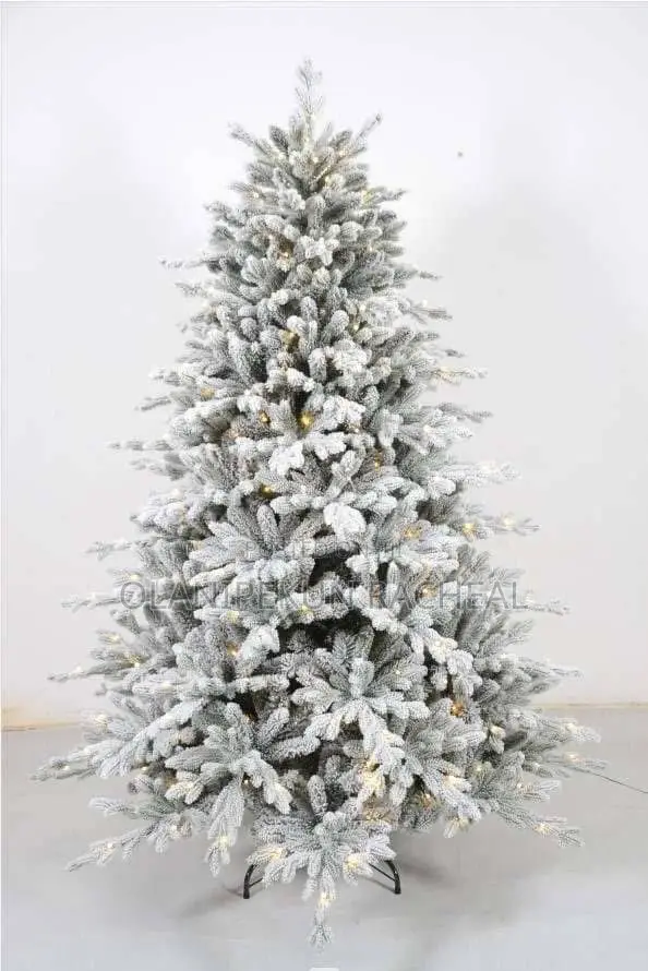 7ft Rubber Christmas Tree - Green & White - 1