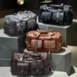 Genuine Leather Travel Bag - Gucci & Louis Vuitton Style - 1