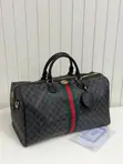 Genuine Leather Travel Bag - Gucci & Louis Vuitton Style - 2