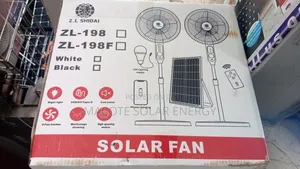 16" ZL Solar Rechargeable Standing Fan
