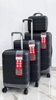 Unbreakable Rubber Luggage Boxes Set (4-Piece) - Black - 1