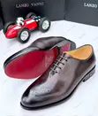 Lanzo Vanni Brogue Leather Oxford Shoes - Dark Brown - 2