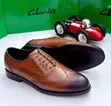 Clarks Wingtip Brogue Leather Oxford Shoes - Tan - 2