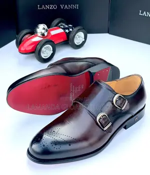 Lanzo Vanni Double Monk Strap Shoes - Dark Brown