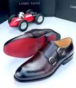 Lanzo Vanni Double Monk Strap Shoes - Dark Brown - 1