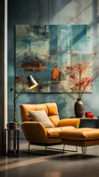 Black and Copper Abstract Canvas Art - 1