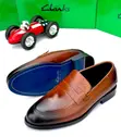 Sabon Clarks Tan Burnished Leather Penny Loafers - 1