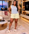 Striped Tank and Shorts Lounge Set - 2
