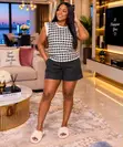 Striped Tank and Shorts Lounge Set - 5