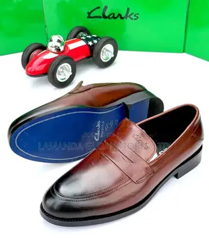 Clarks Leather Penny Loafers - Dark Brown