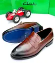 Clarks Fatar Penny Loafers - Brown Mai Dufe - 1