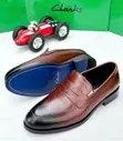 Clarks Fatar Penny Loafers - Brown Mai Dufe - 2