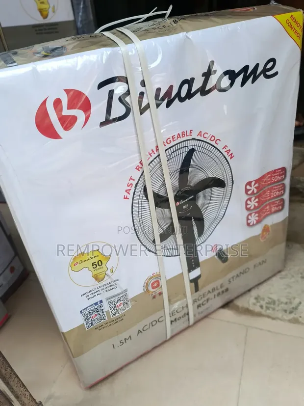 18-Inch Binatone Rechargeable Fan with Touchscreen Remote - 1
