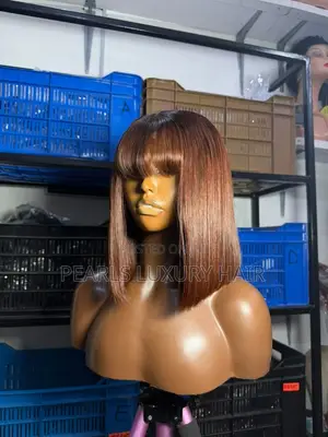 SDD Vietnam Bone Straight 10" Brown Fringe Wig - 100% Gashar Jikin Dan Adam