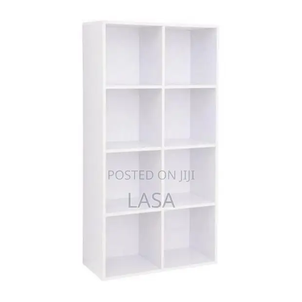 LASA 8-Shelf Cube Bookcase - White - 1