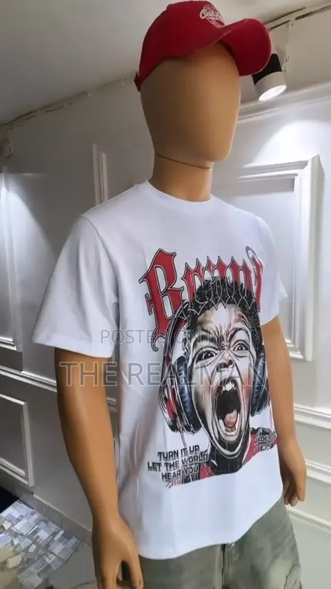 Men's White Streetwear Graphic T-Shirt - Screaming Boy - 1