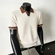 Men's Trim Knit Polo Shirt - Cream - 1