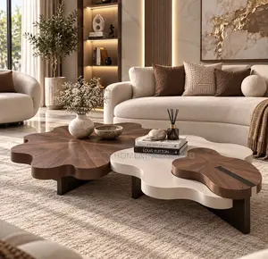 Luxury Flower-Shaped Center Table Set - Modern Designer Coffee Table