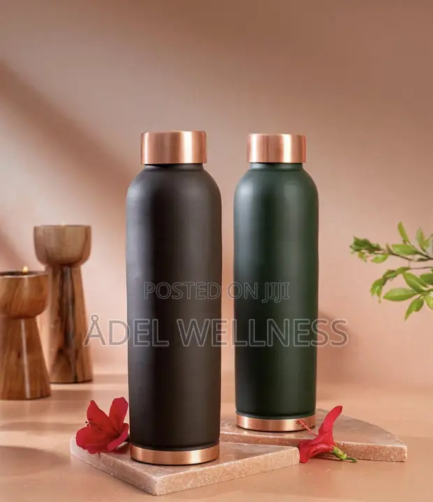 1000ml Pure Copper Water Bottle - Handcrafted Indian Copper Flask - 1