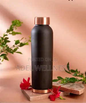 1000ml Pure Copper Water Bottle - Handcrafted Indian Copper Flask