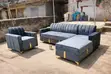 L-Shape Sofa with Wooden Armrest - Brand New - 1