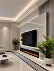 Home Interiors TV Media Unit with Lighting - 3