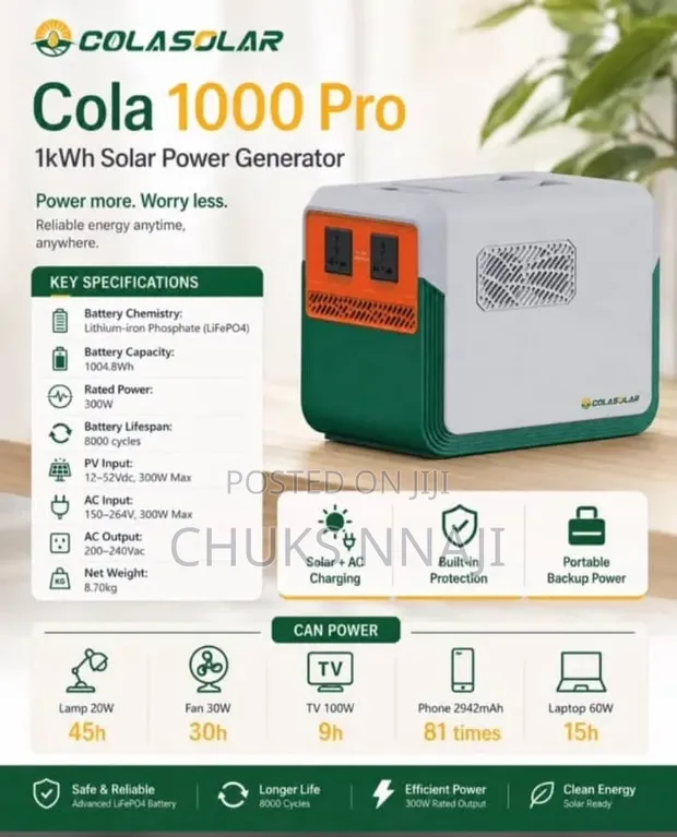 ColaSolar 1000Pro Portable Power Station - 1