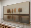 Large Framed Autumn Landscape Wall Art - 1